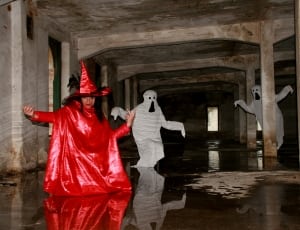 red witch and ghost costumes thumbnail