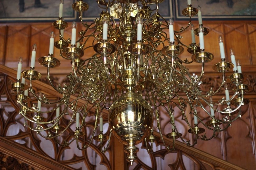 brass uplight chandelier preview