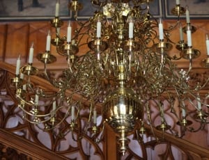 brass uplight chandelier thumbnail
