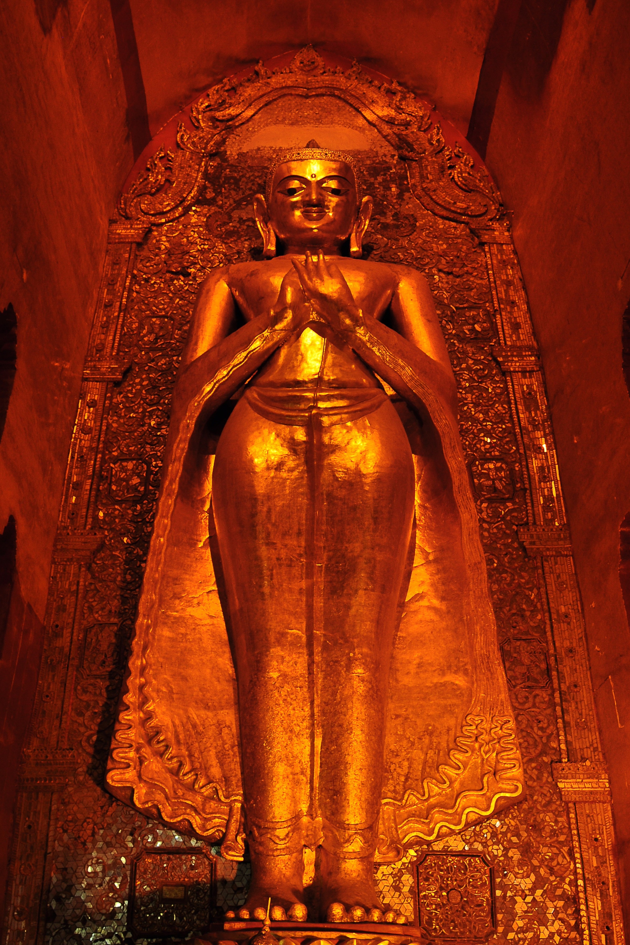 brown oriental god statue