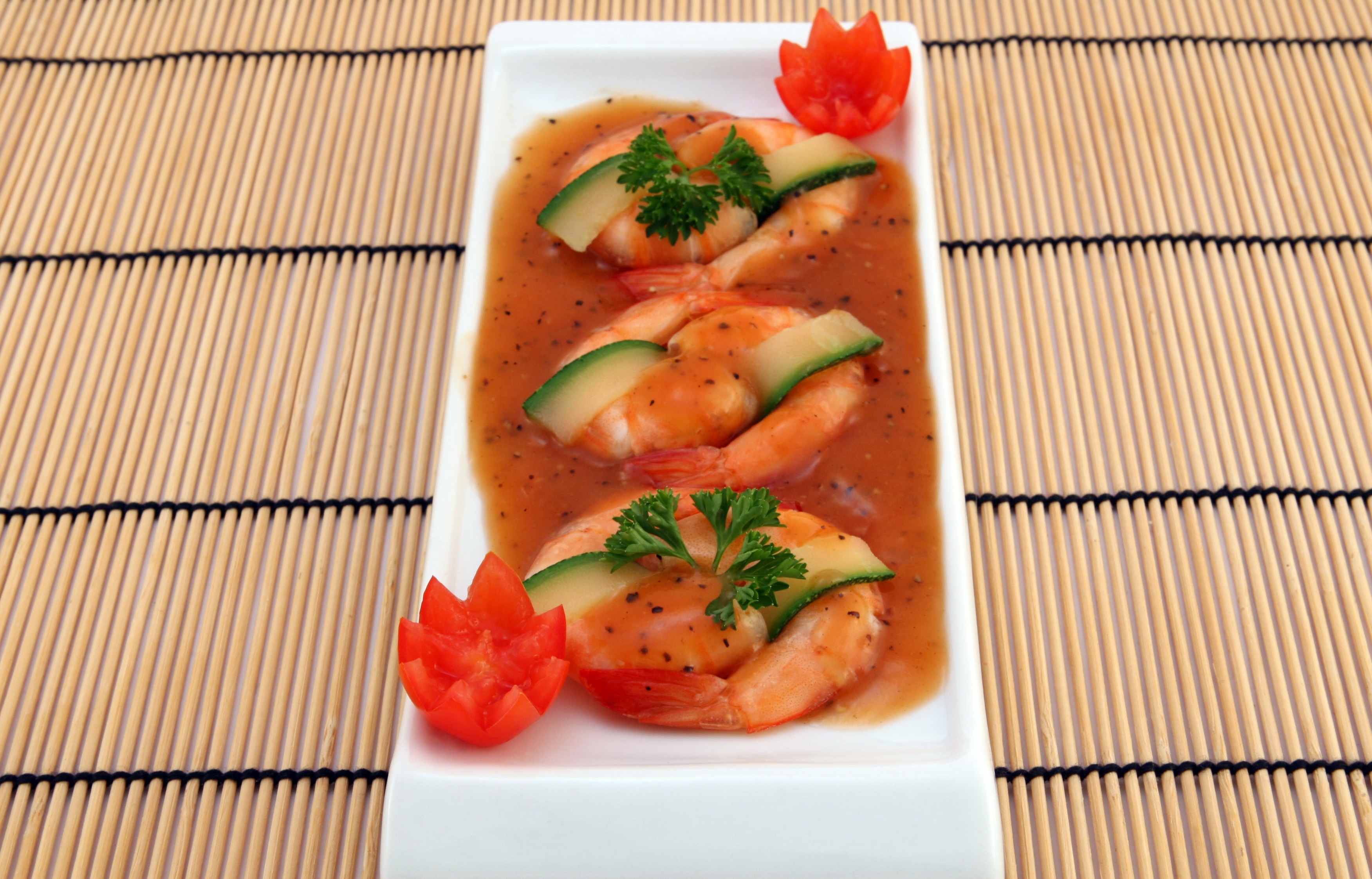 shrimp with sauce dish