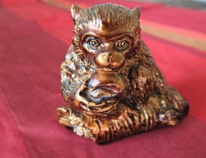 bronze monkey figurine thumbnail