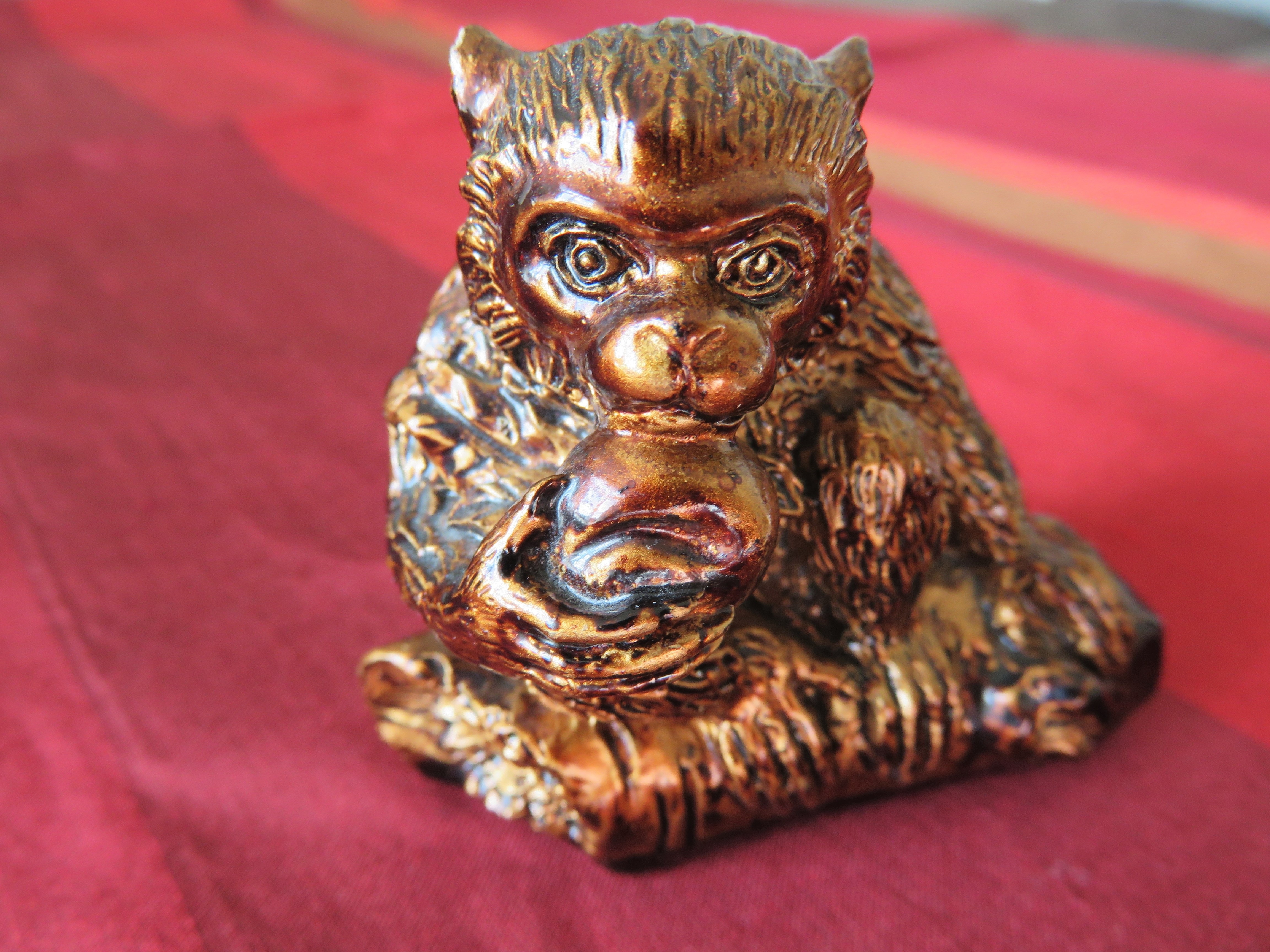 bronze monkey figurine