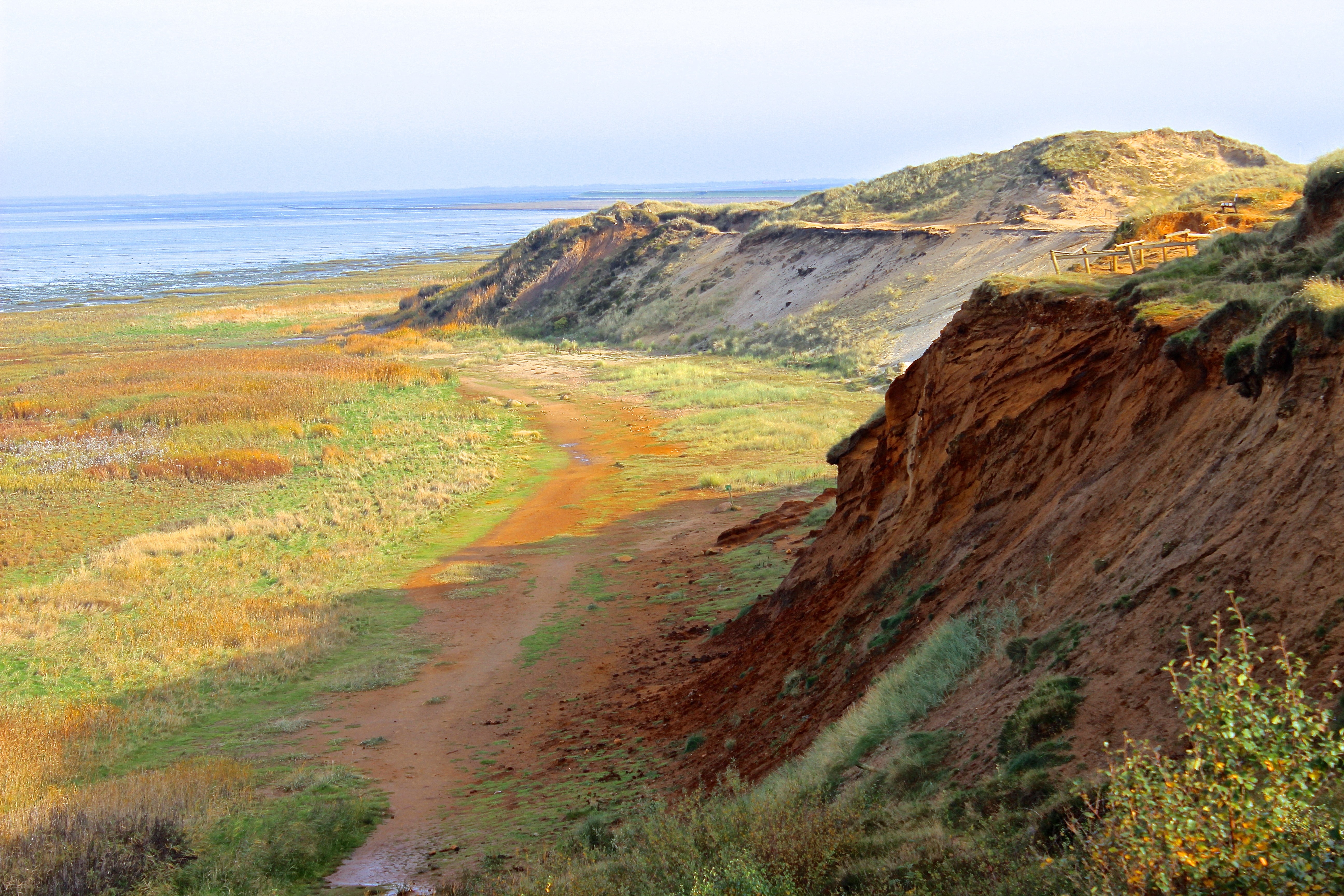 Red Cliffs, Wadden Sea, North Sea, Dunes, nature, landscape