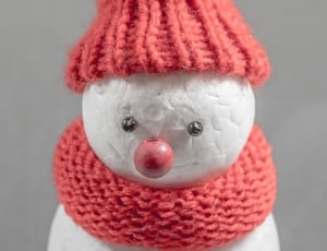 snowman on red knit scarf doll thumbnail