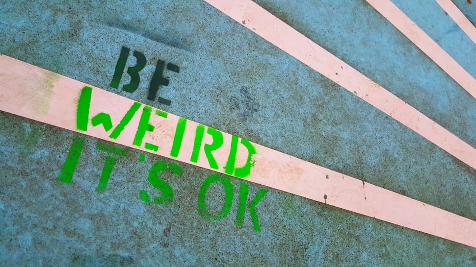 be weird it's ok text wall paint preview