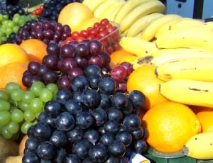 grapes,banana,orange and pear fruits thumbnail