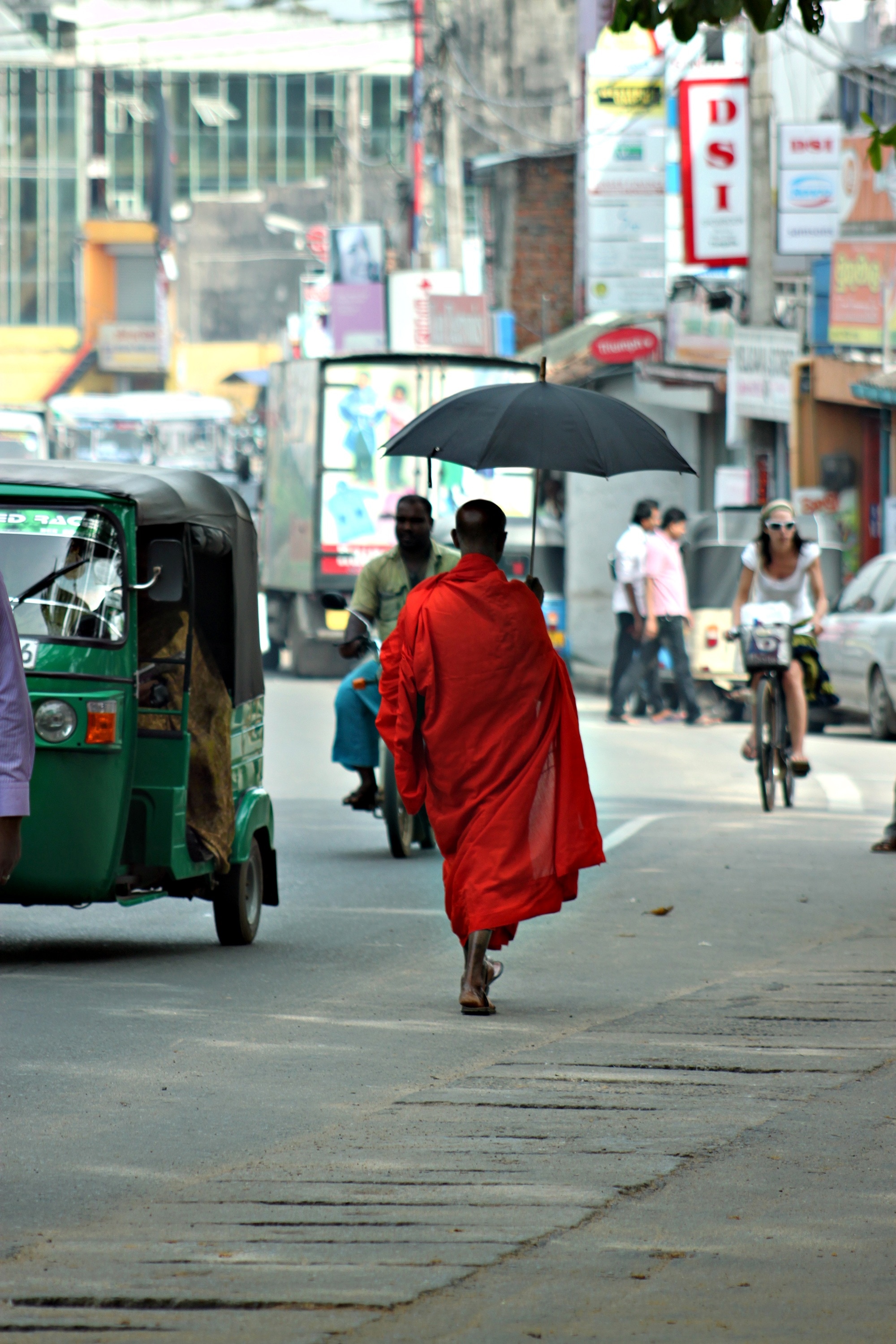 men's red robe with umbrella