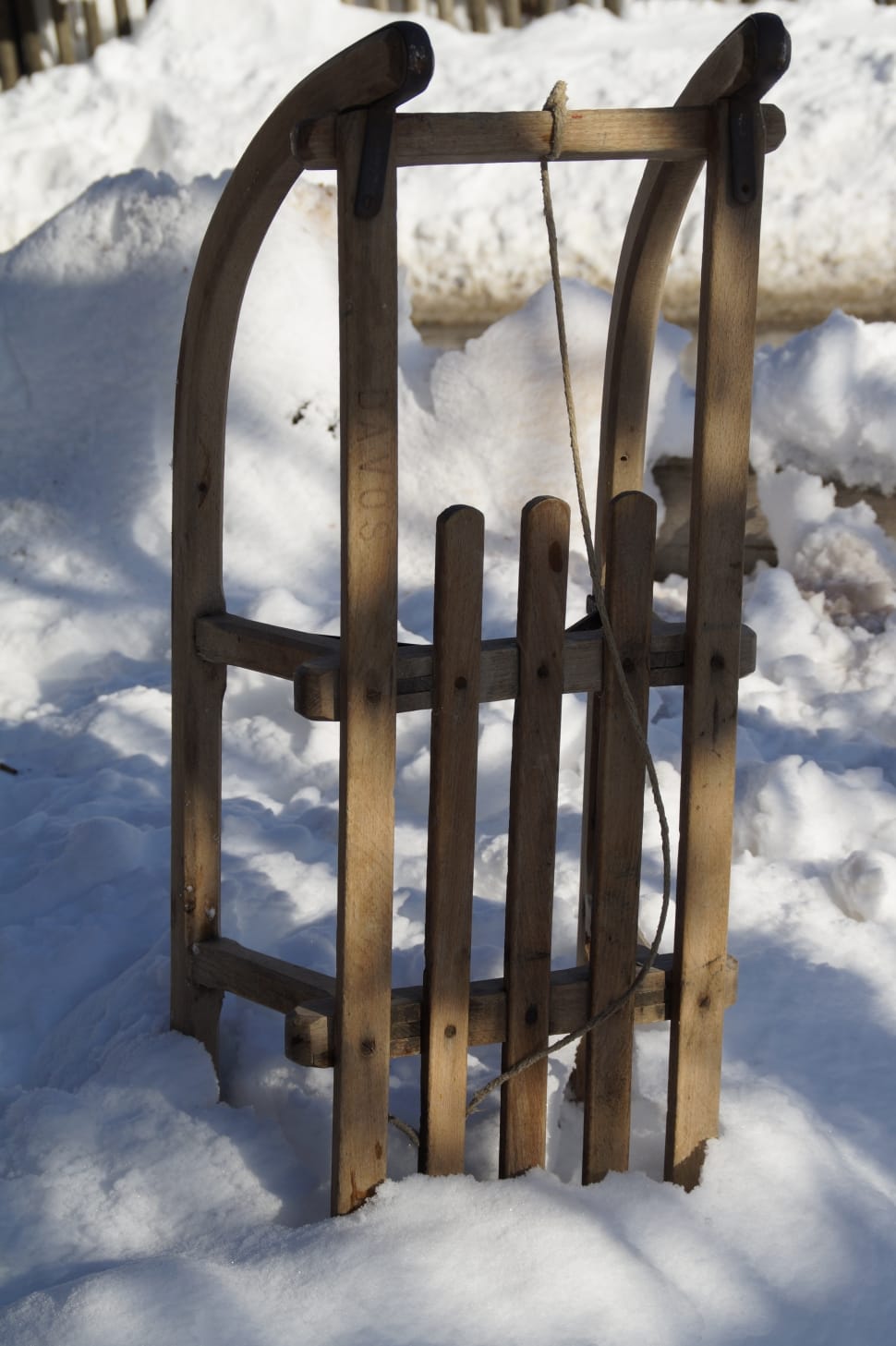 brown wooden sled preview
