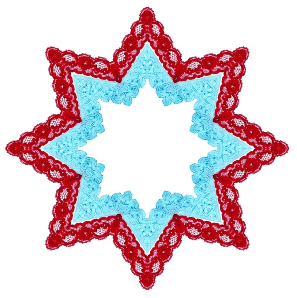 red and blue floral lace star yazma preview