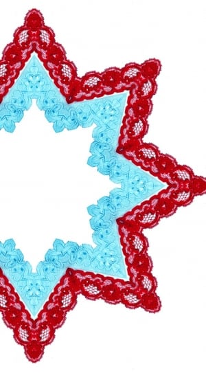 red and blue floral lace star yazma thumbnail