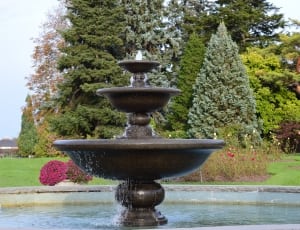 black 3 tier outdoor fountain thumbnail