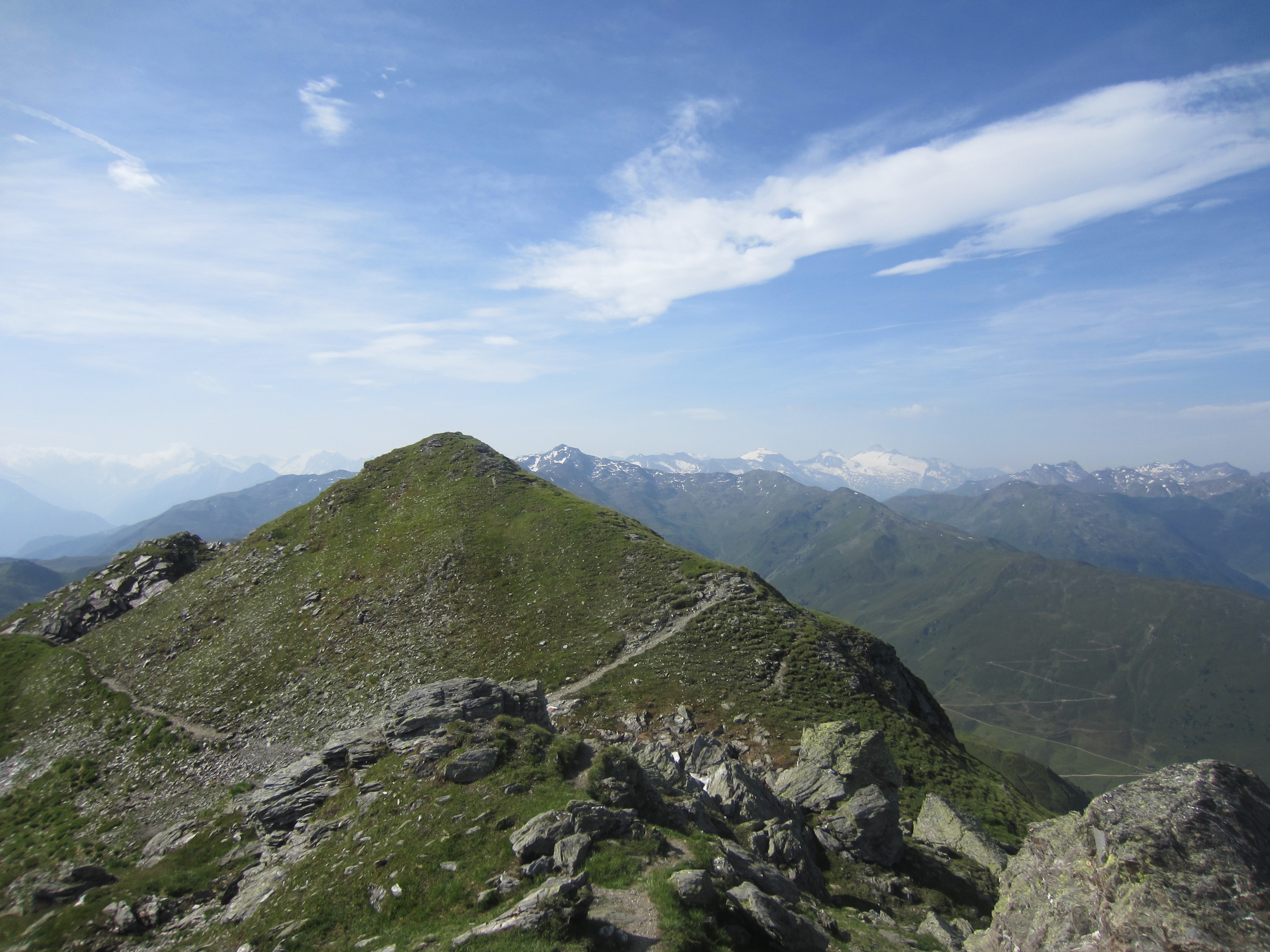 green rocky hills