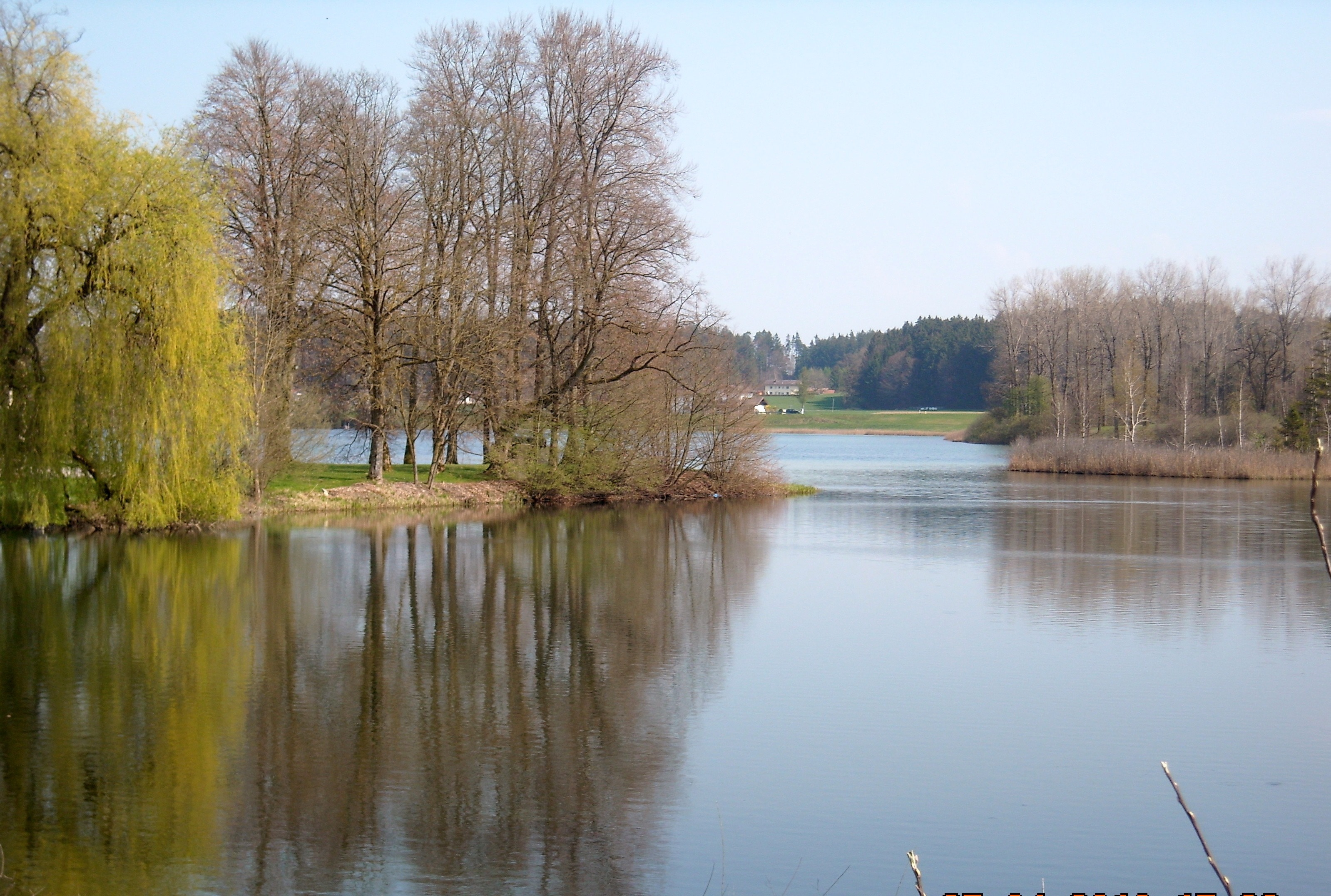 Monastery Seeon, Little Lake, reflection, water