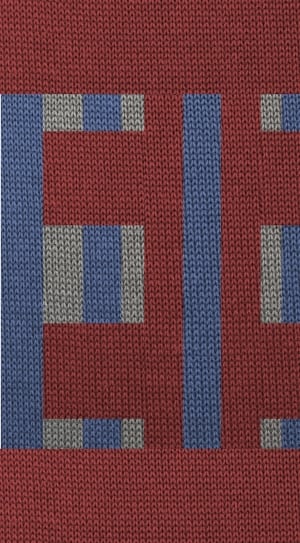 blue maroon and gray crochet textile thumbnail