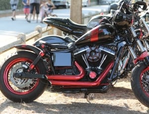 black and red cruiser motorcycle thumbnail