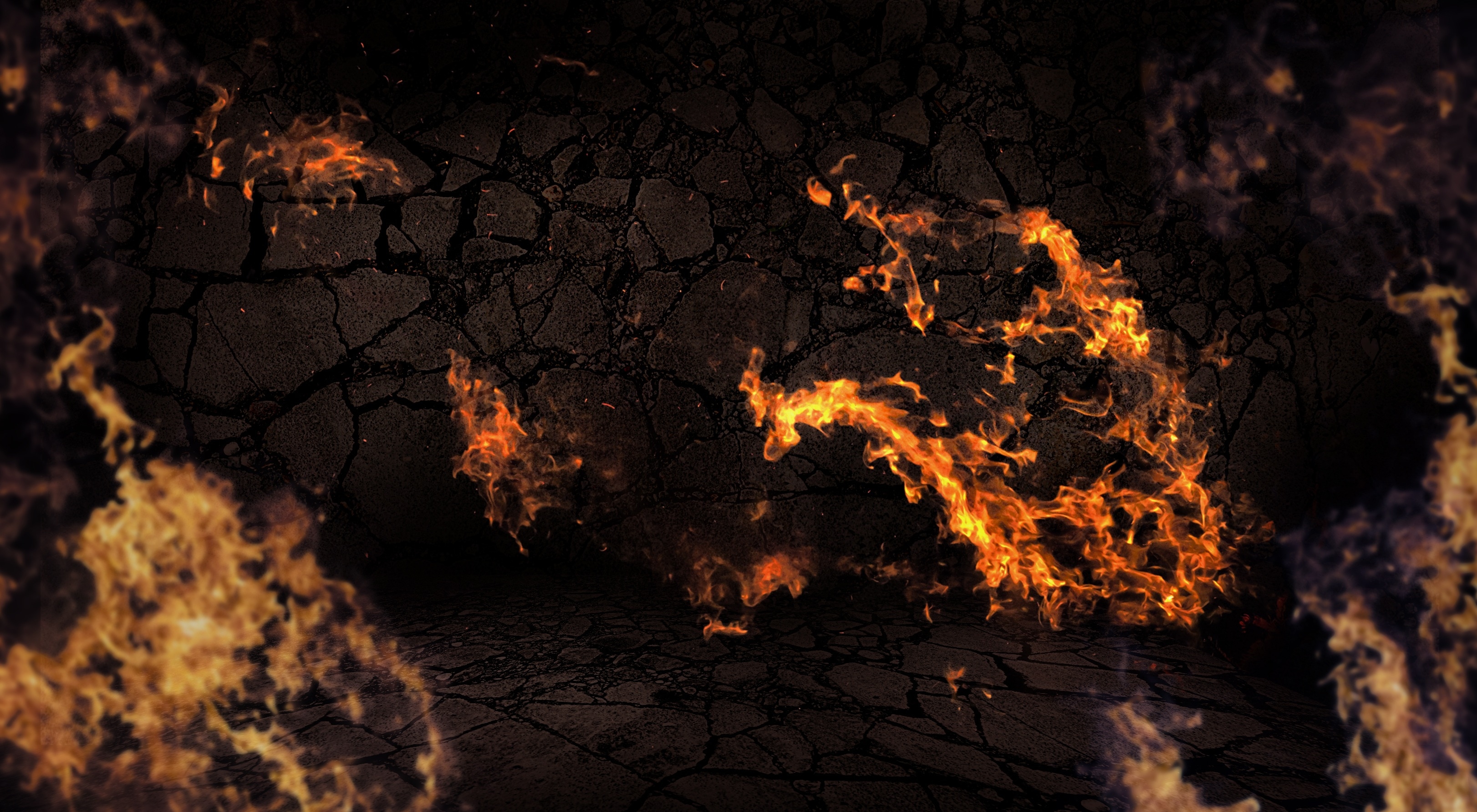 blazing fire illustration
