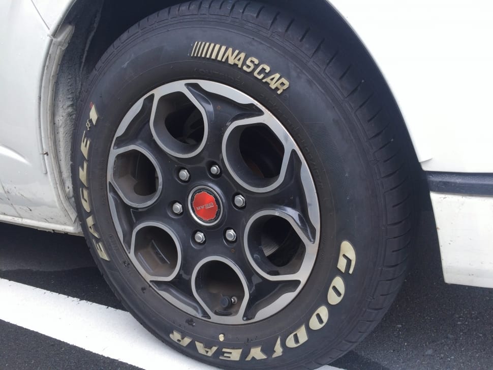 black nascar car tire preview