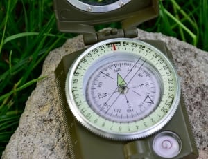 silver round face compass thumbnail