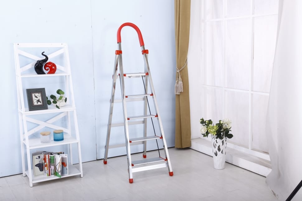 gray and red step ladder preview