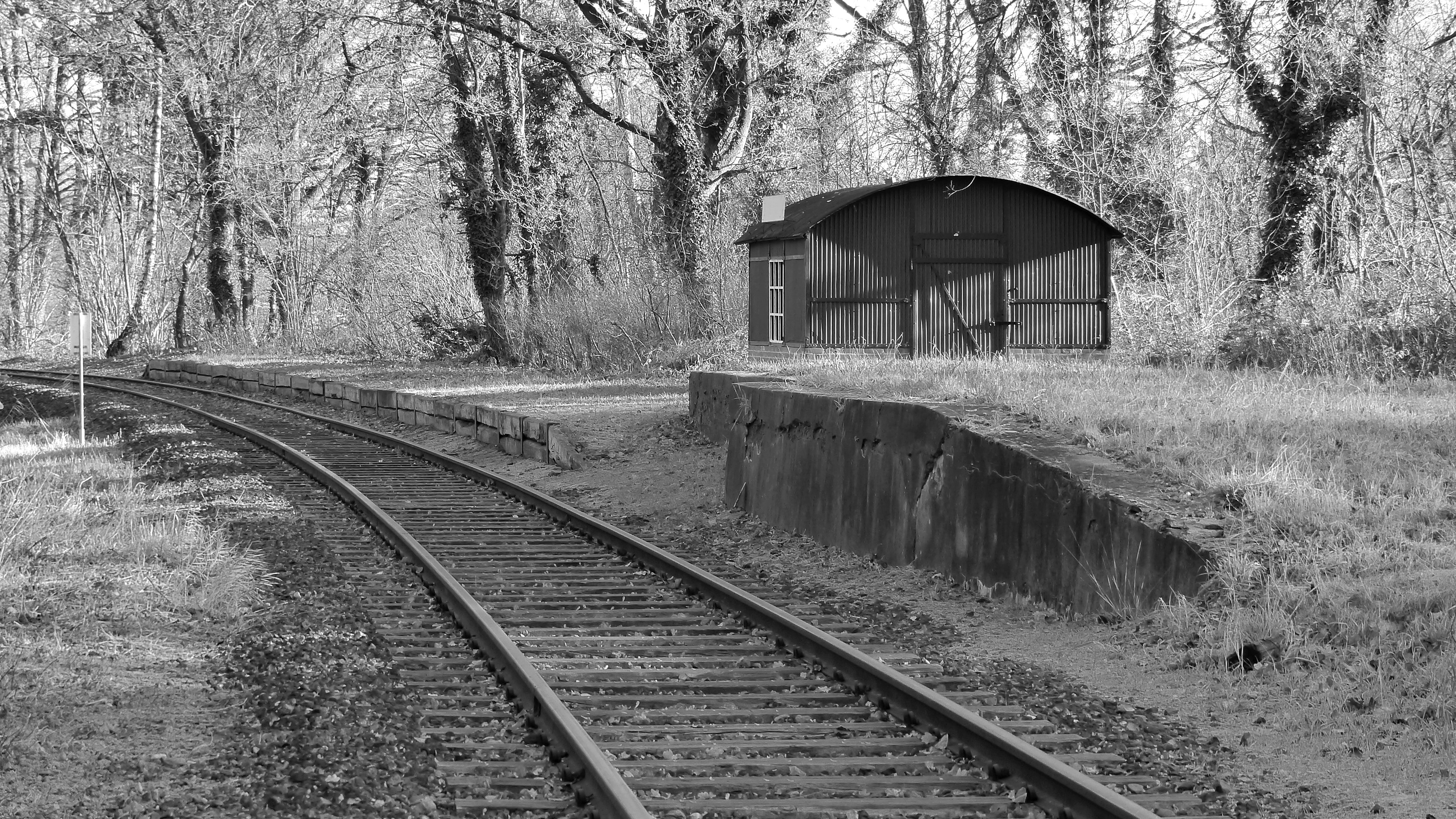 grey steel railway