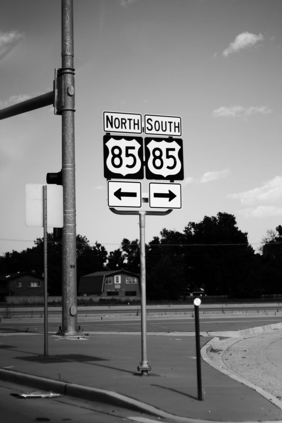 north south road sign preview