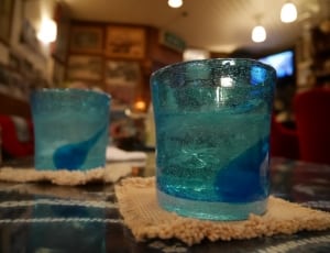 teal candle light holders thumbnail
