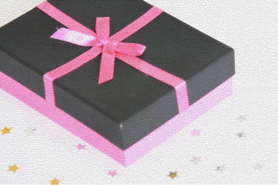 black and pink gift box with ribbon preview
