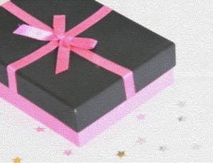 black and pink gift box with ribbon thumbnail