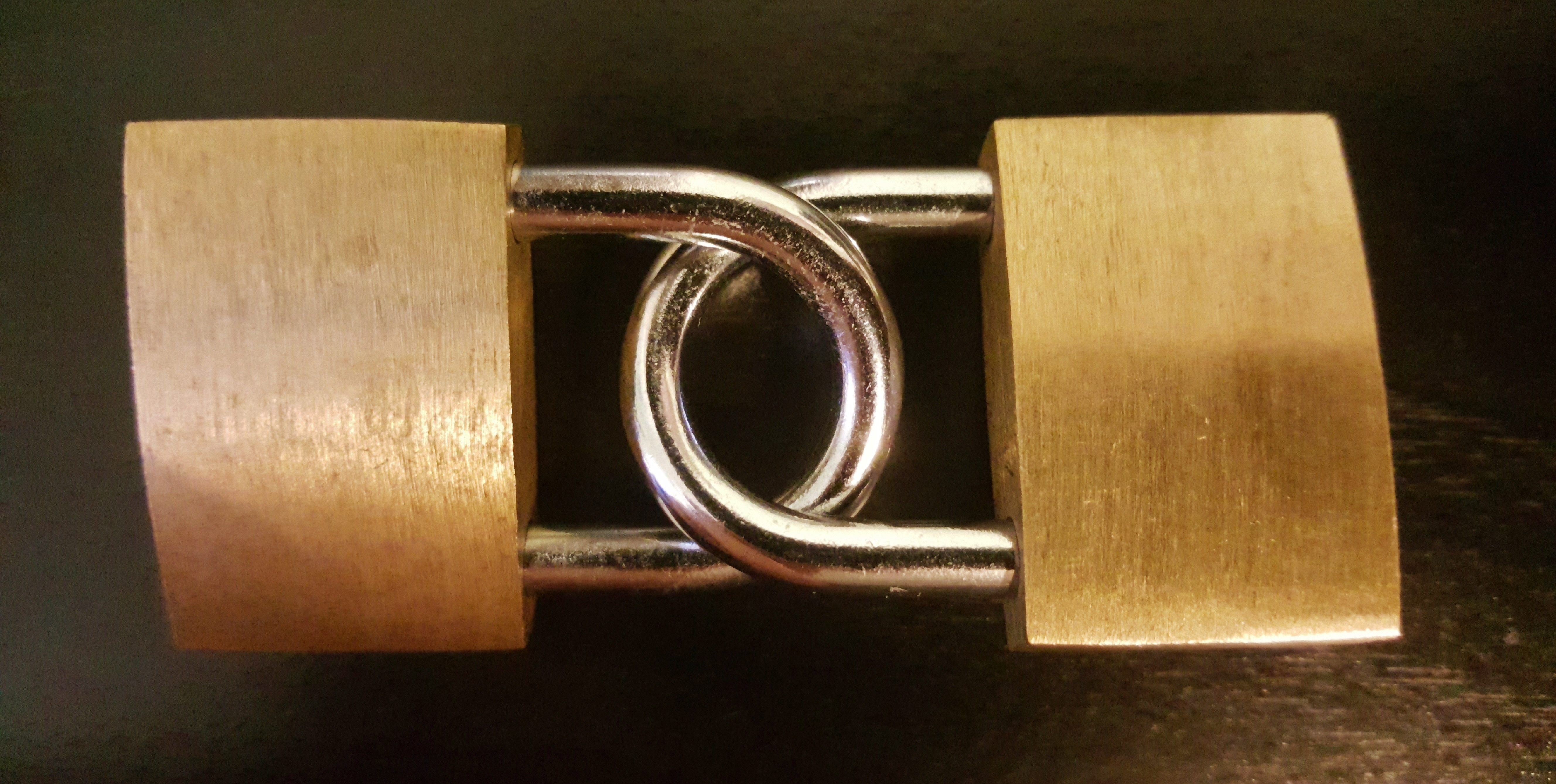2 brass padlocks
