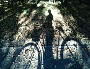 silhouette of woman with bicycle thumbnail