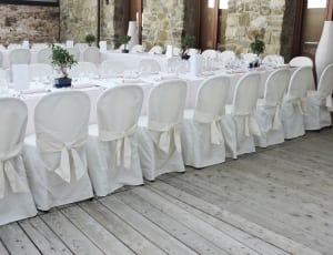 white covered monoblock chairs thumbnail