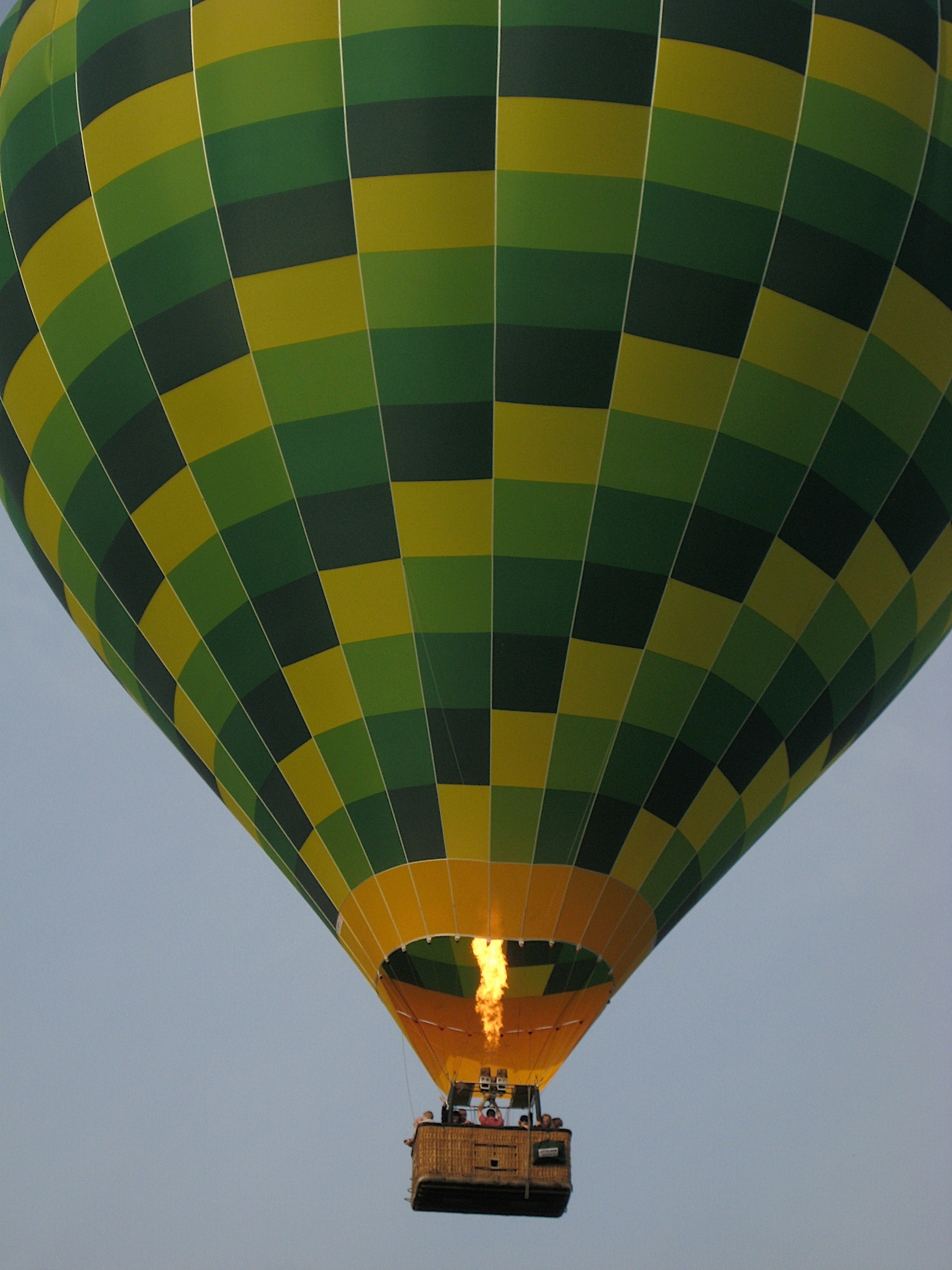green black and yellow hot air balloon