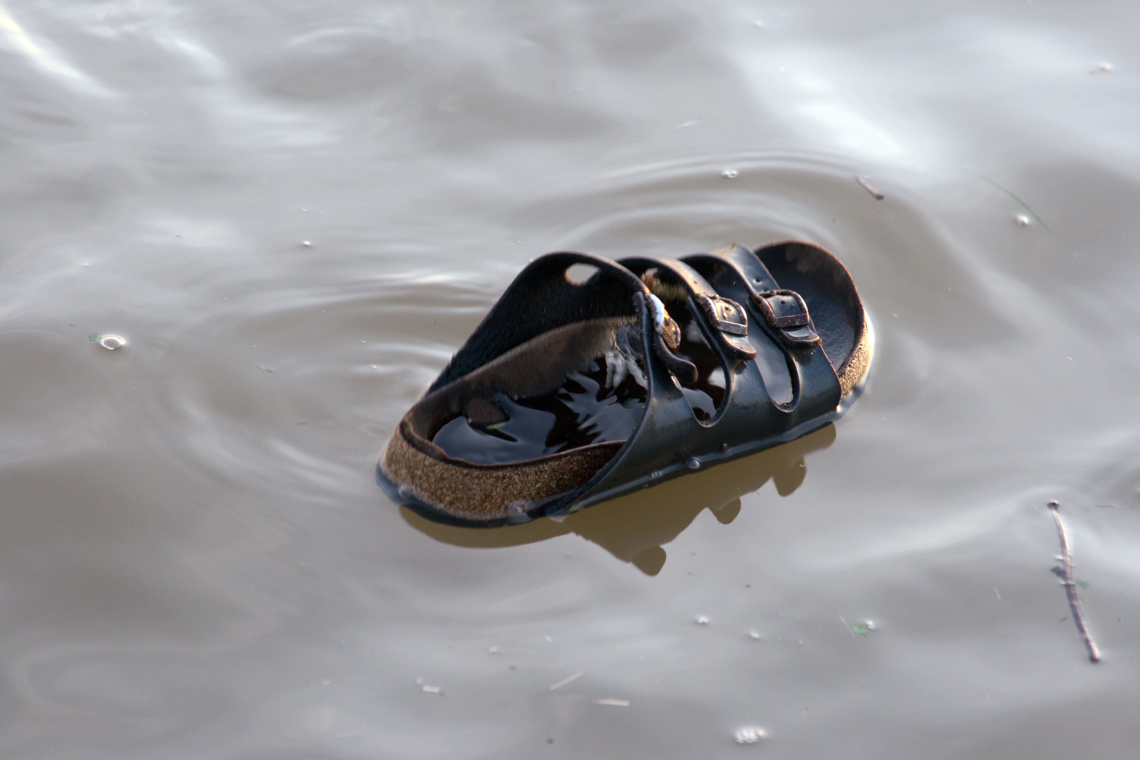 black hiking slide sandals