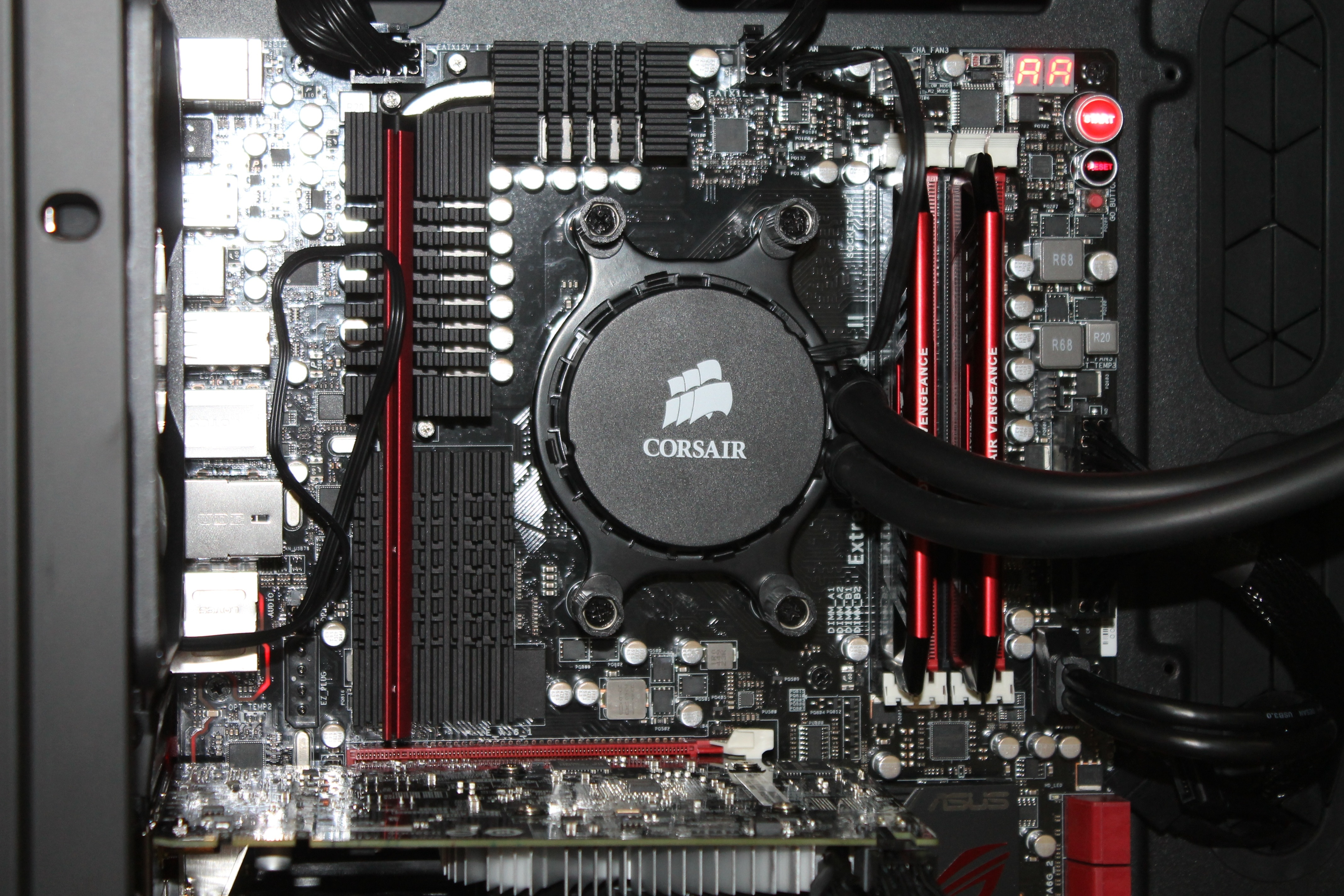 black corsair water coolant for computer processor