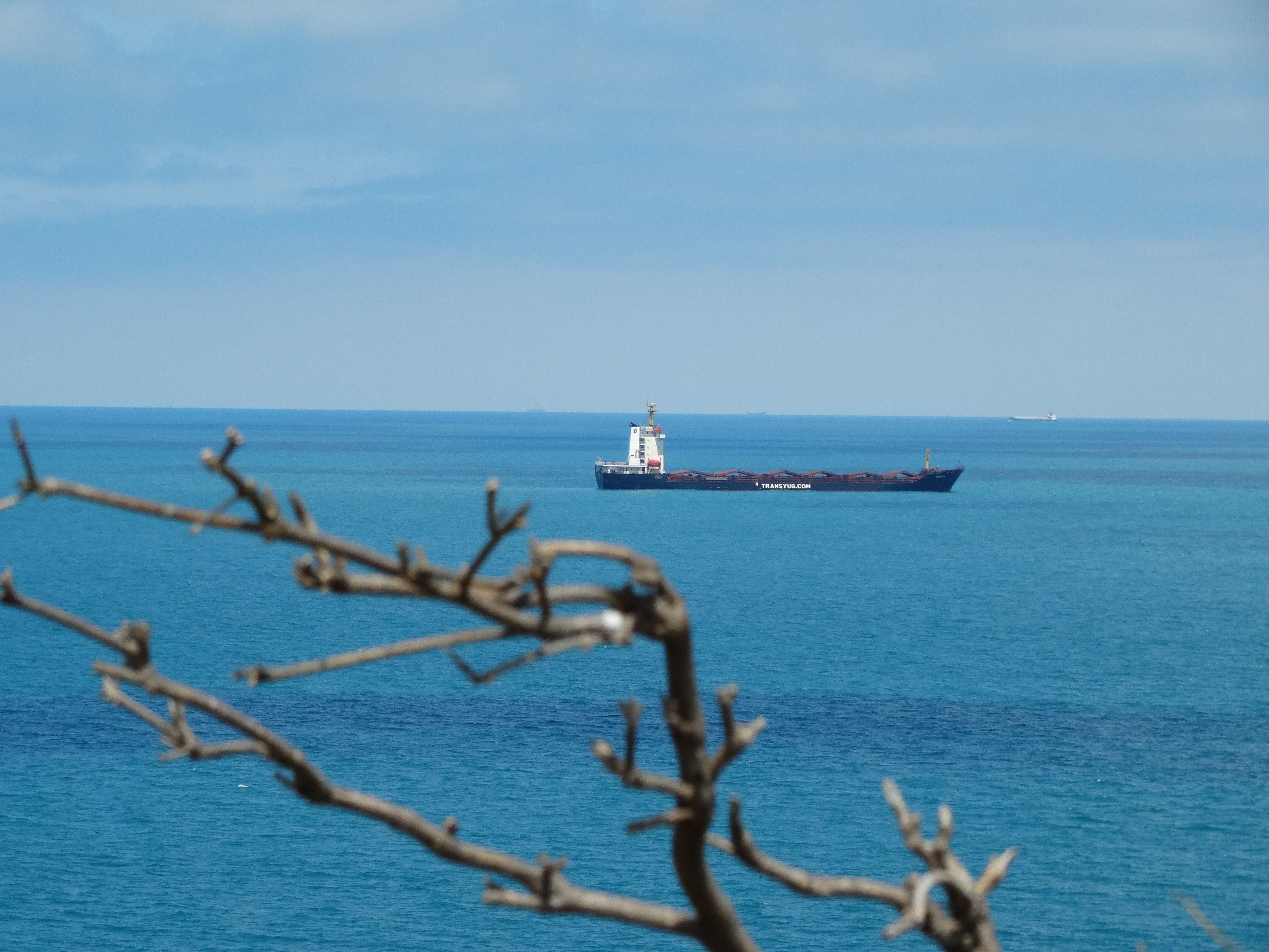 black shipping vessel