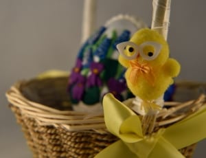 yellow bird with white eyeglasses toy thumbnail