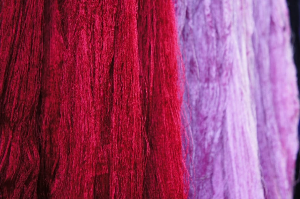 red and purple fringe textile preview