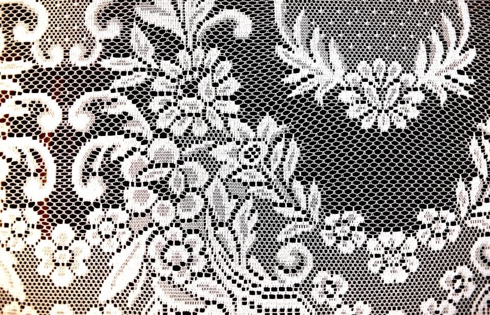 white floral textile preview