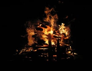 Bonfire during night thumbnail
