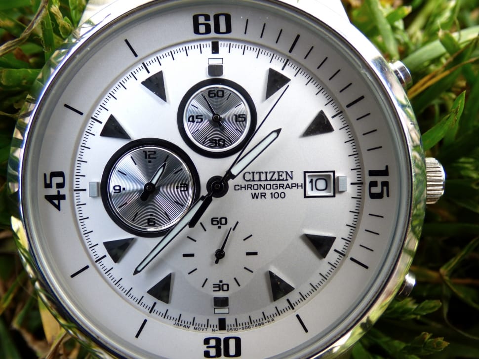 silver citizen chronograph watch preview