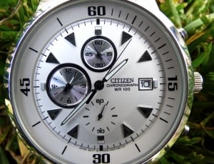 silver citizen chronograph watch thumbnail