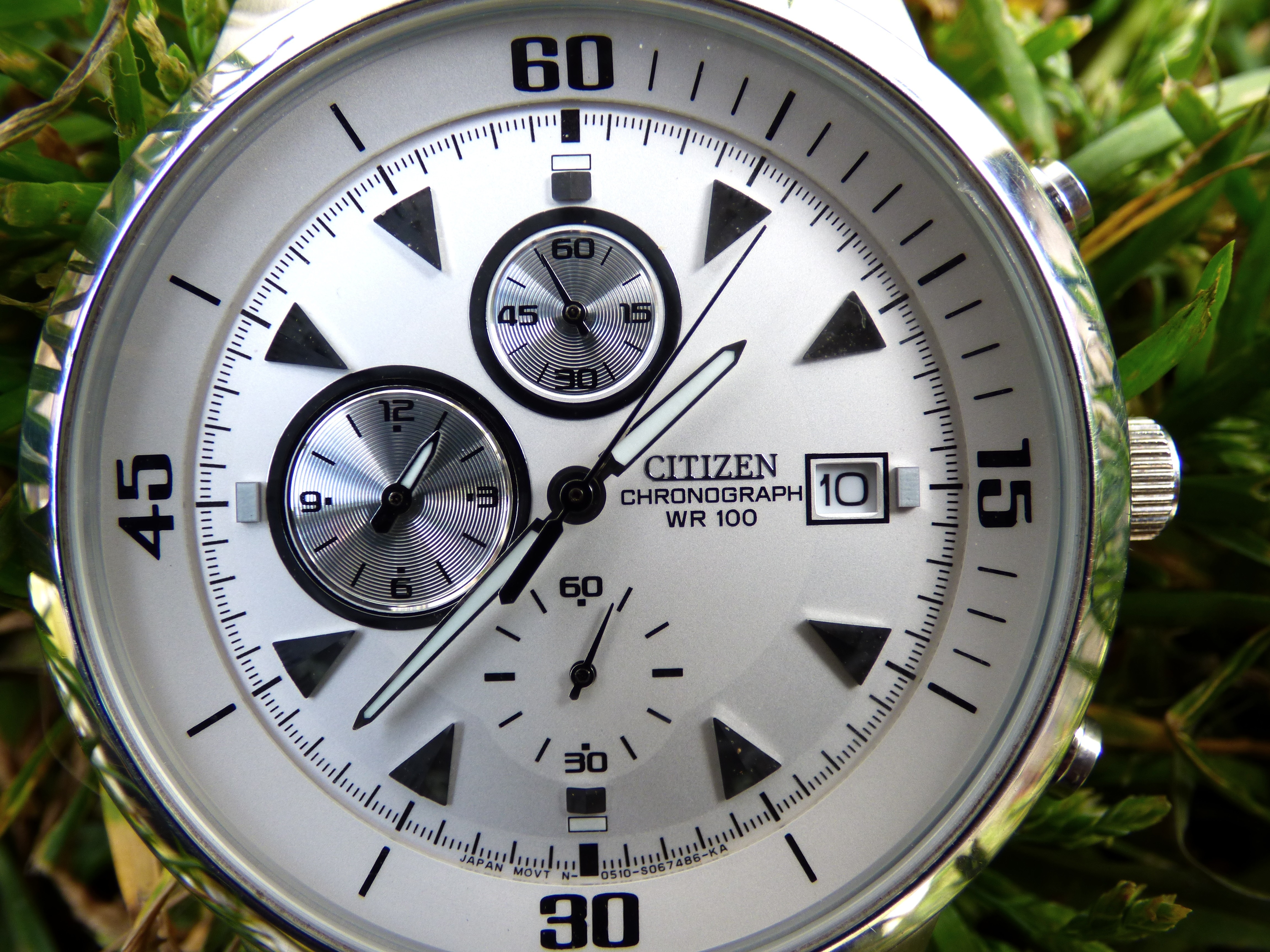 silver citizen chronograph watch