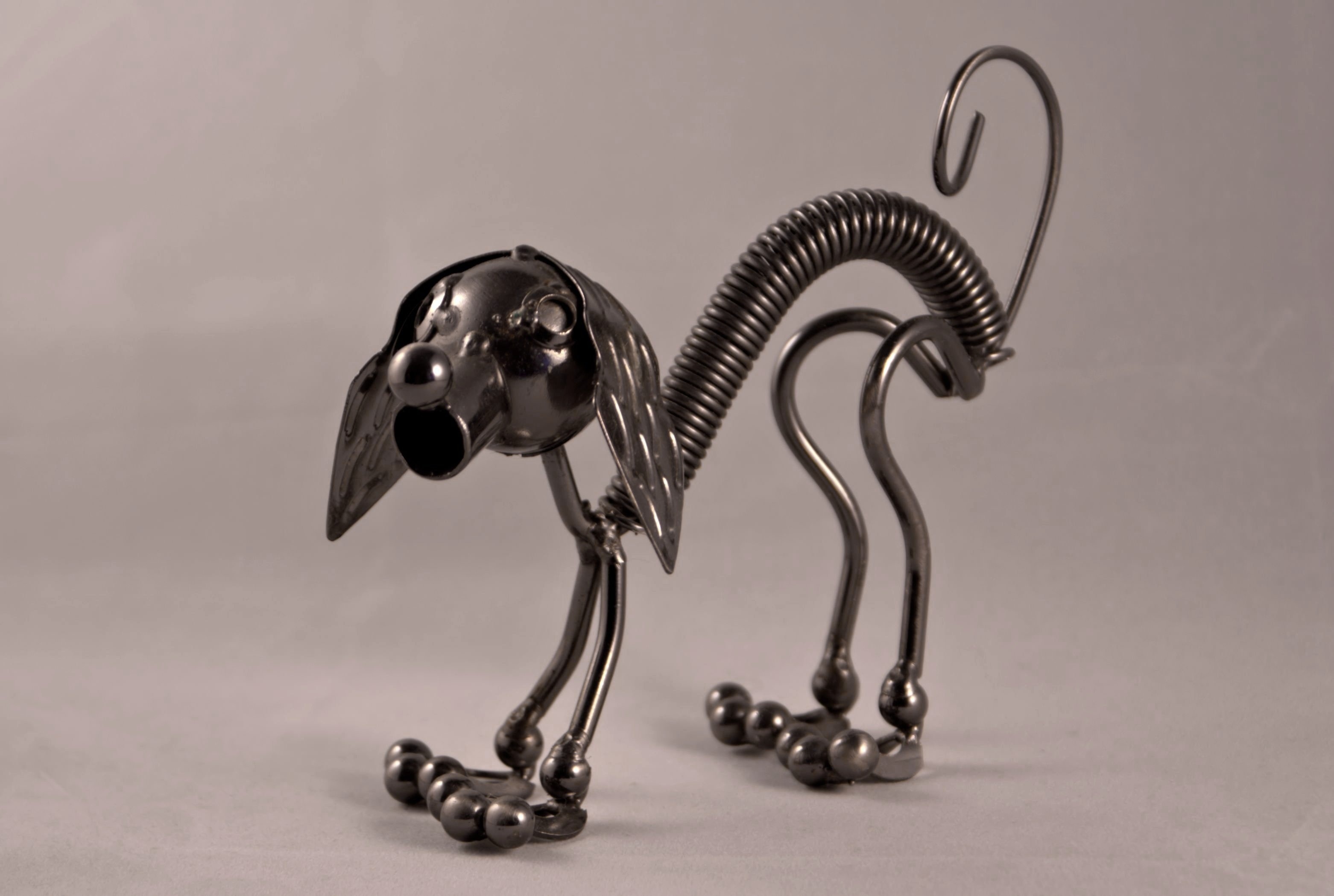 stainless steel dog themed table decor