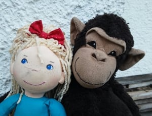 female and monkey plush toy thumbnail