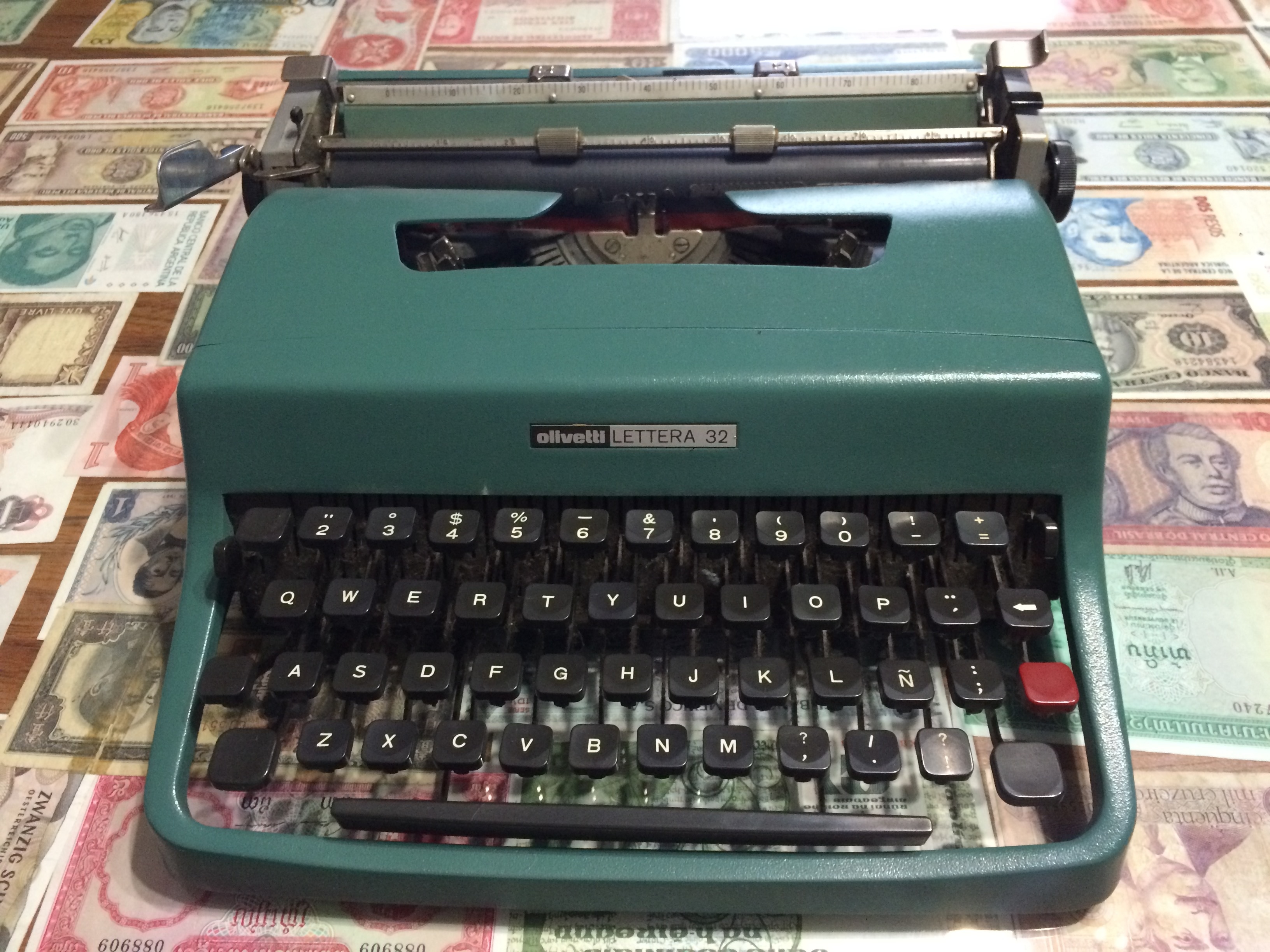 green typewriter
