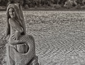mermaid stone figurine thumbnail