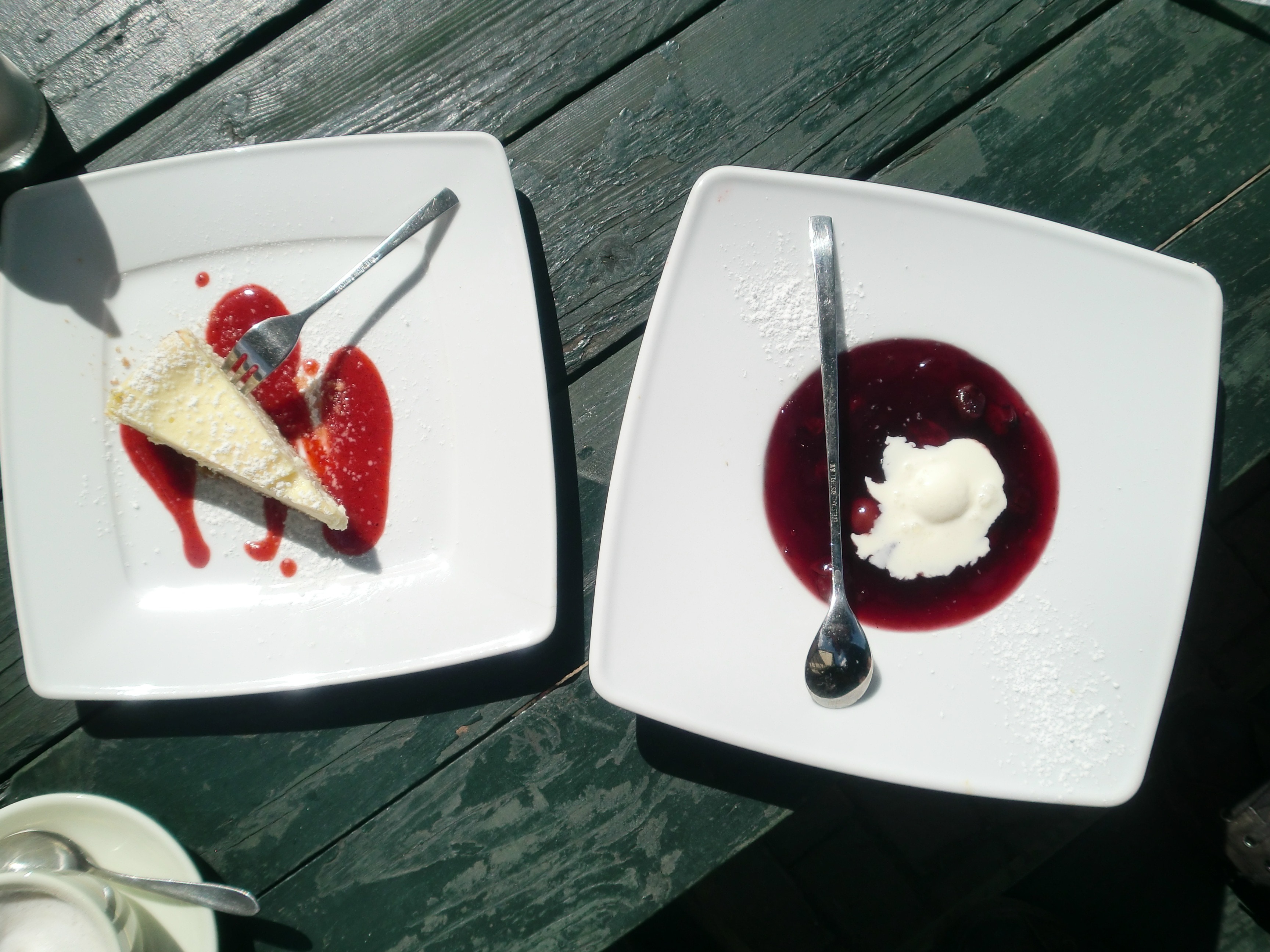 white and red dessert on white ceramic plate