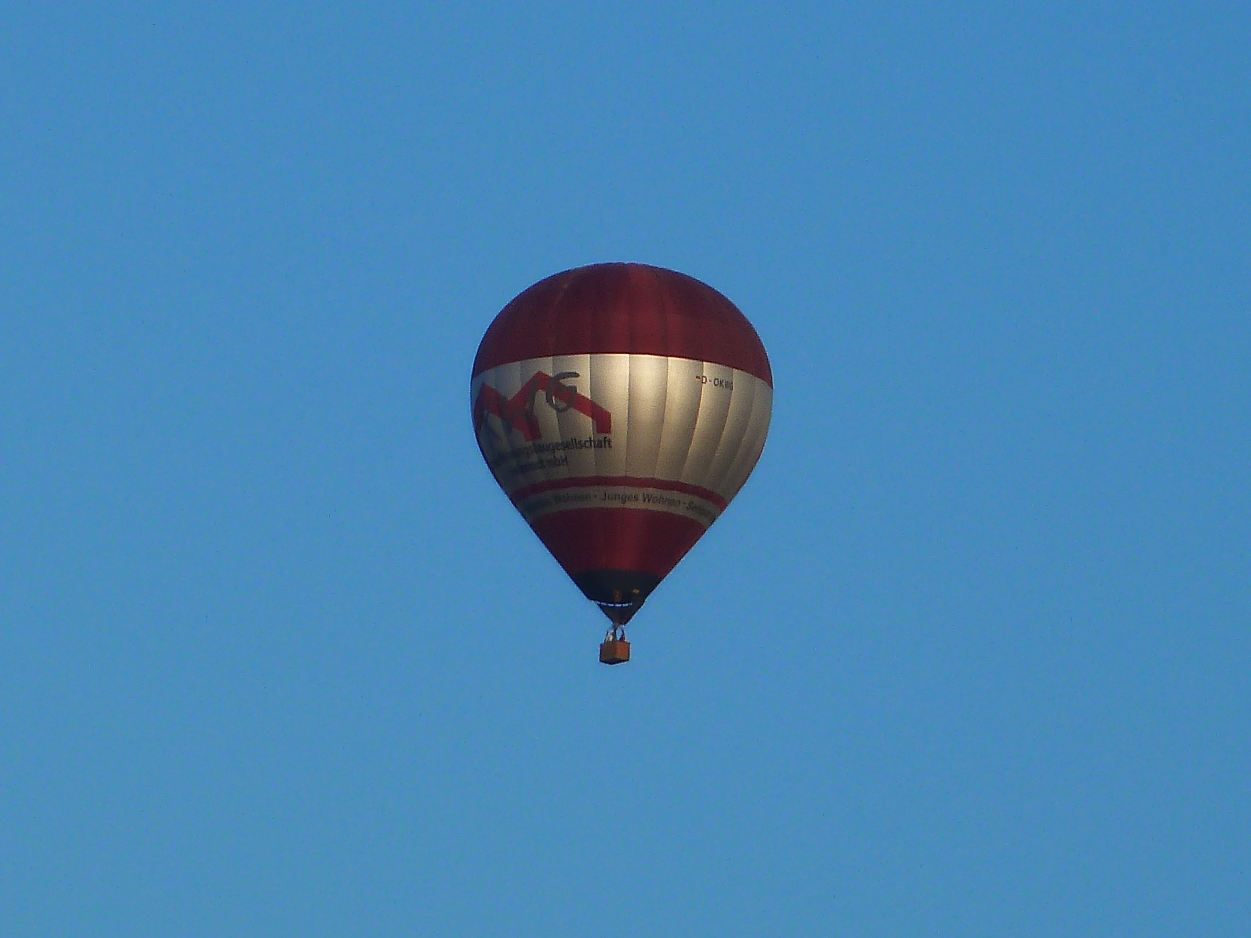 red and gray hot air balloon