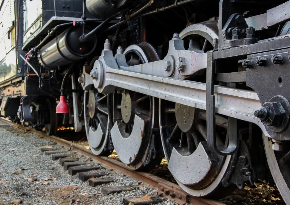 close up shot of train on rail at daytime preview